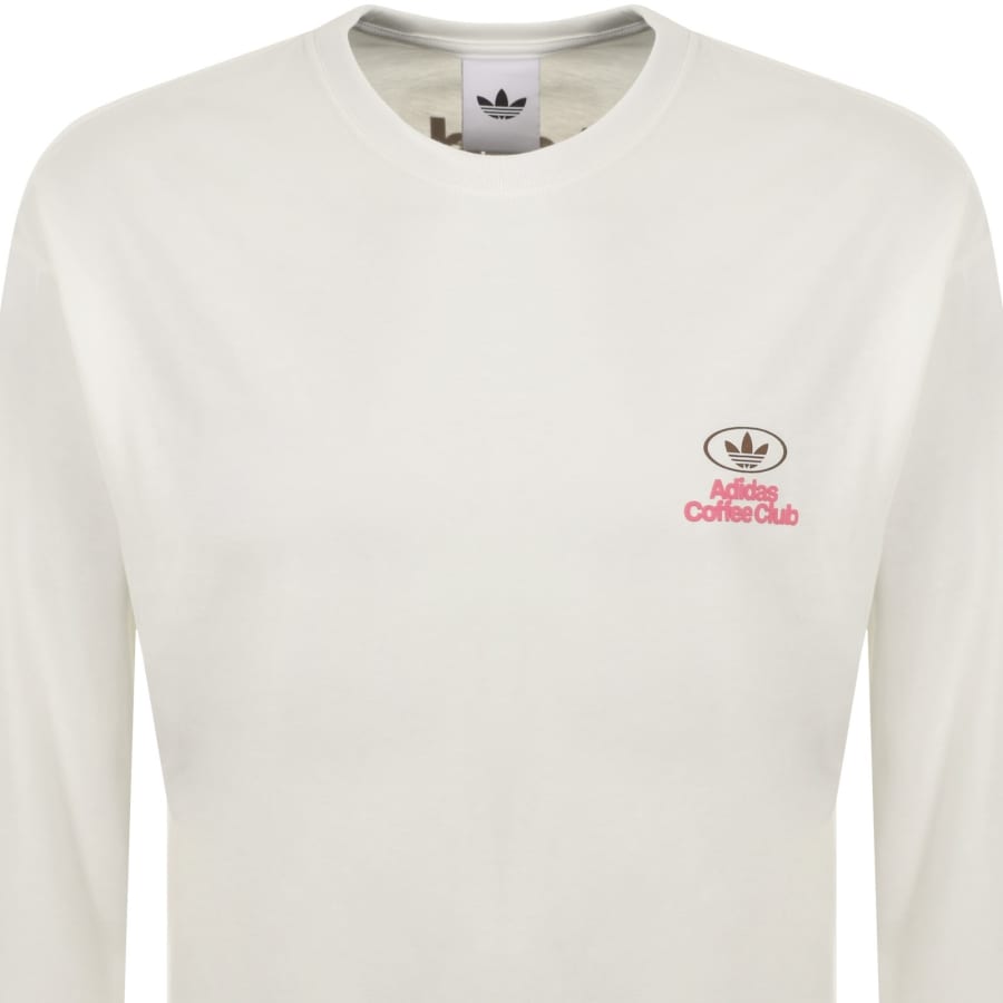 Image number 3 for adidas Originals Long Sleeve Cafe T Shirt White