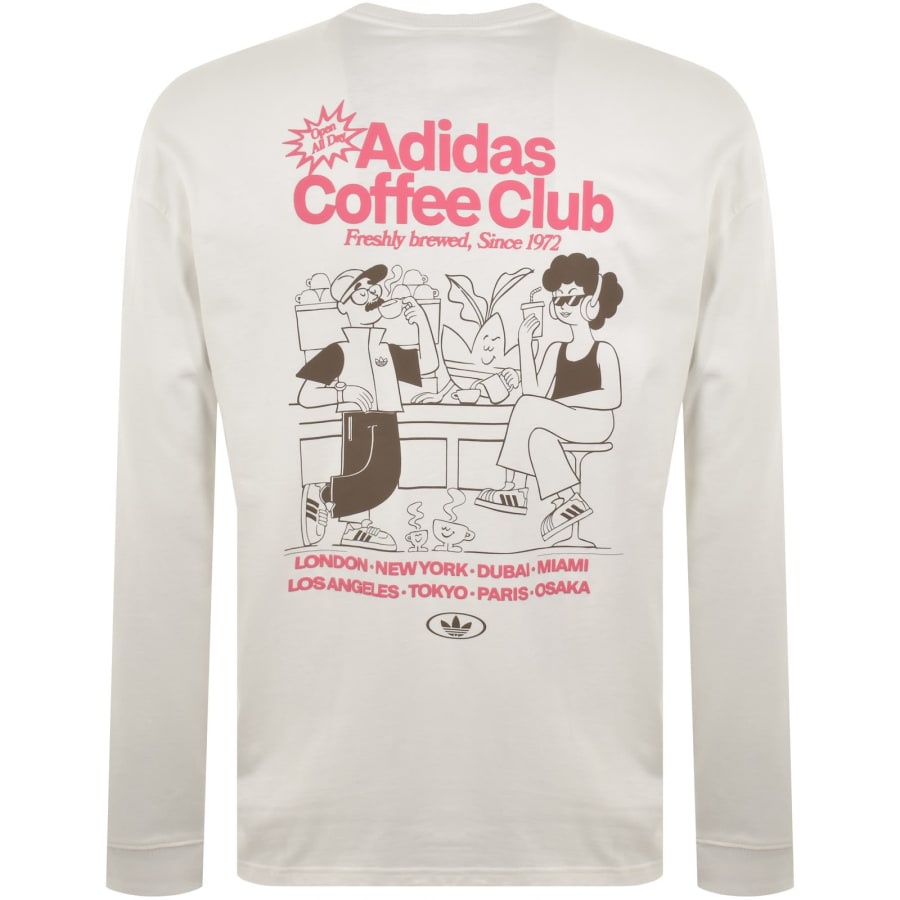 Image number 5 for adidas Originals Long Sleeve Cafe T Shirt White