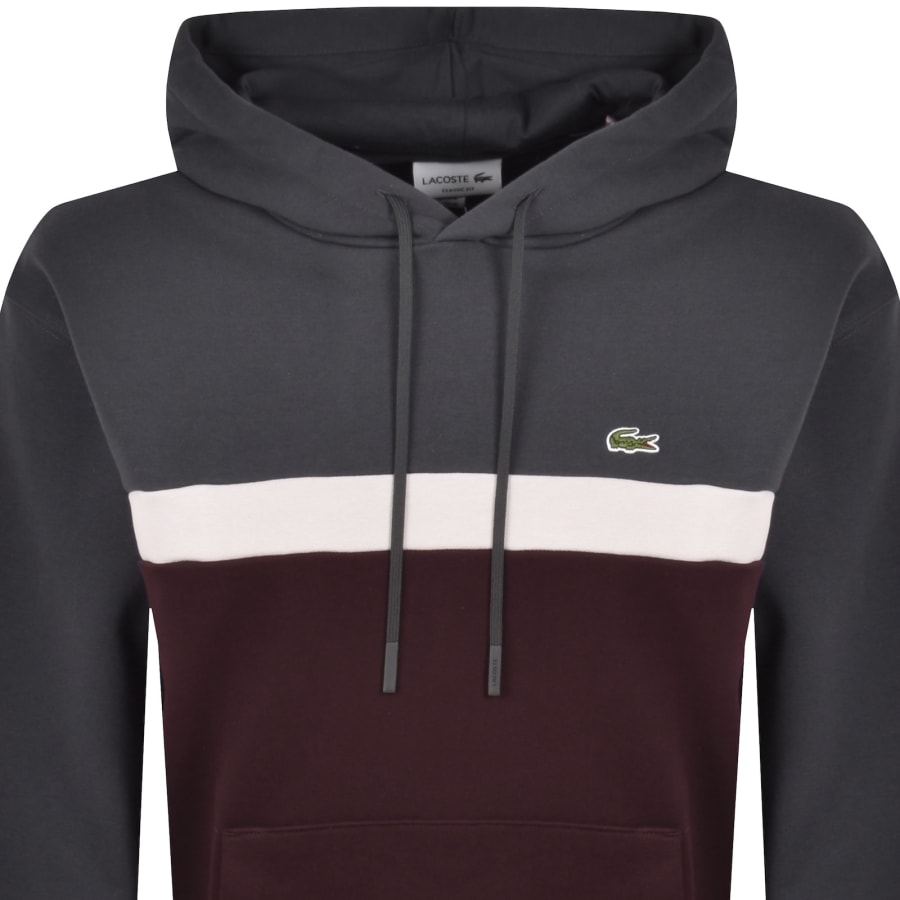 Image number 2 for Lacoste Colour Block Hoodie Grey