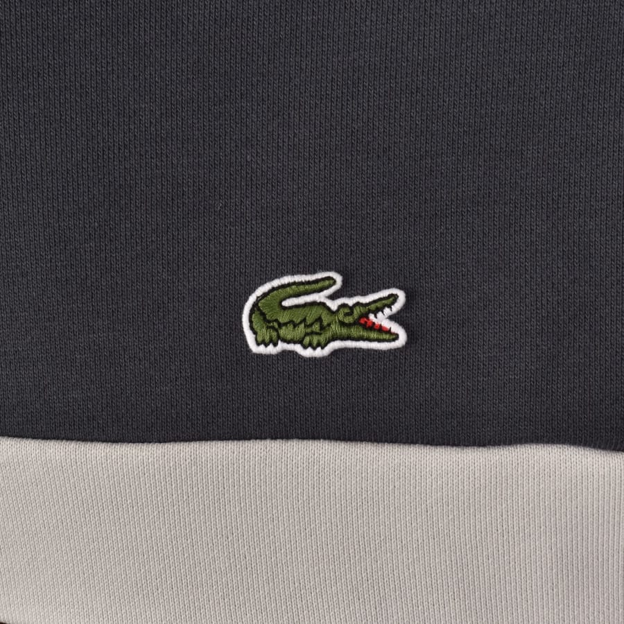 Image number 3 for Lacoste Colour Block Hoodie Grey