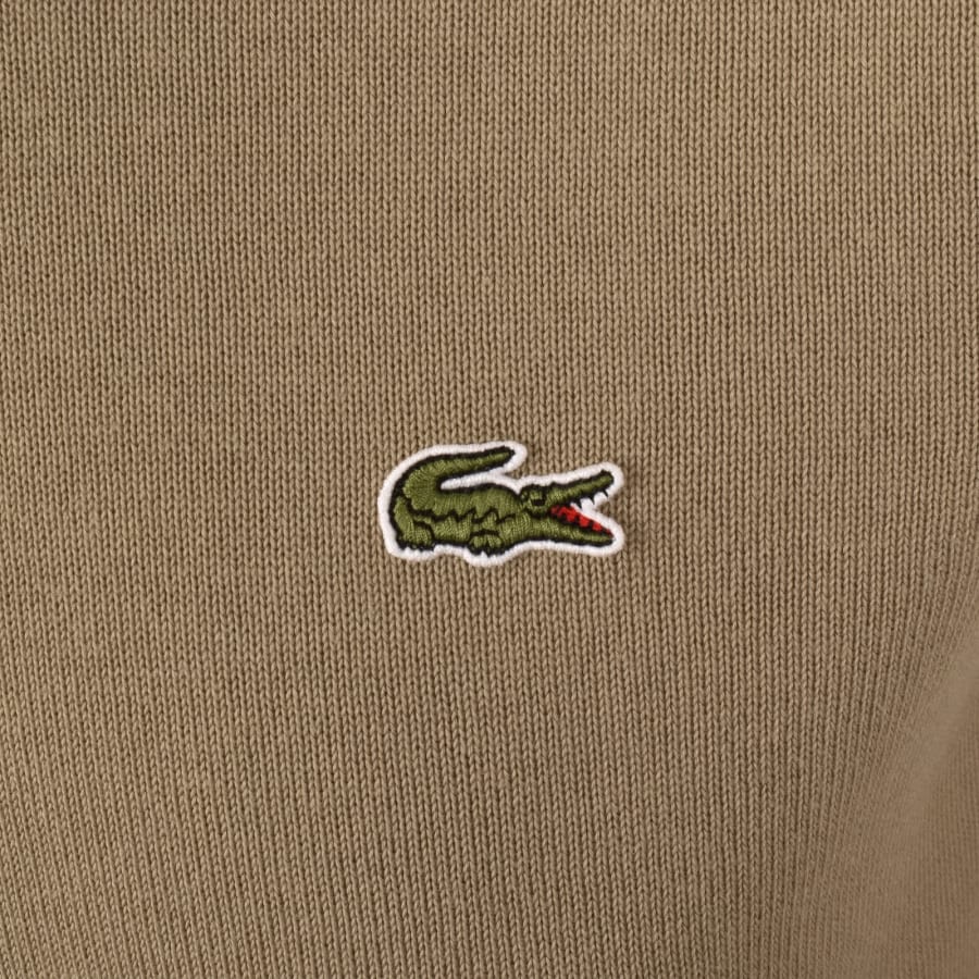 Image number 3 for Lacoste Quarter Zip Knit Jumper Brown