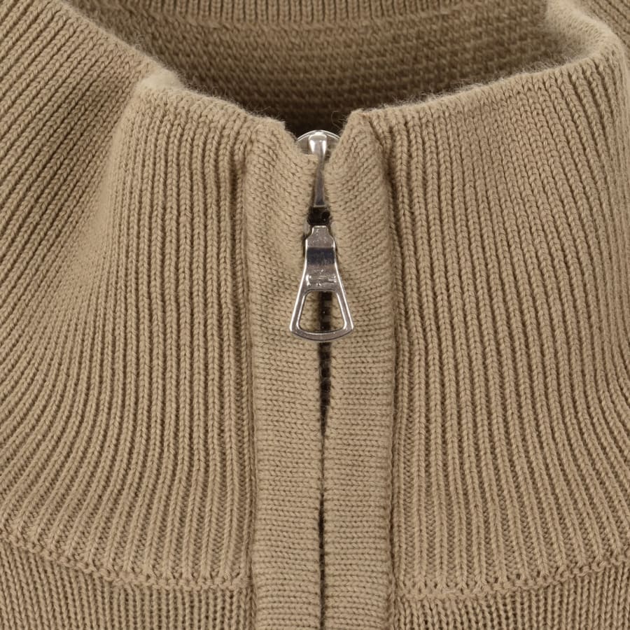Image number 4 for Lacoste Quarter Zip Knit Jumper Brown