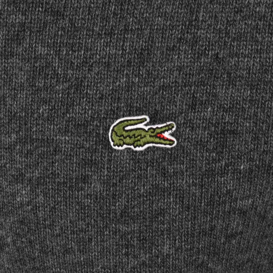 Image number 3 for Lacoste Wool Crew Neck Jumper Grey