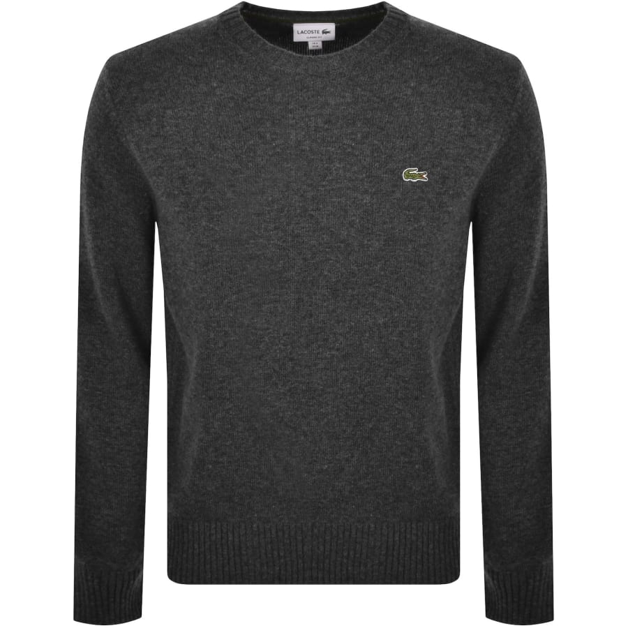 Image number 1 for Lacoste Wool Crew Neck Jumper Grey