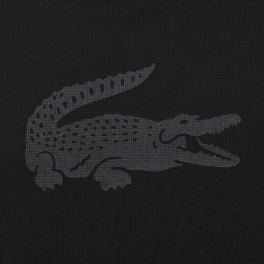 Image number 3 for Lacoste Lounge Waffle Hoodie Black