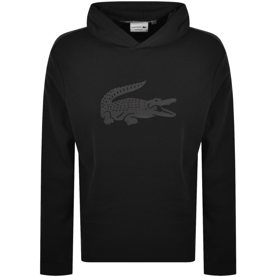 Image number 1 for Lacoste Lounge Waffle Hoodie Black