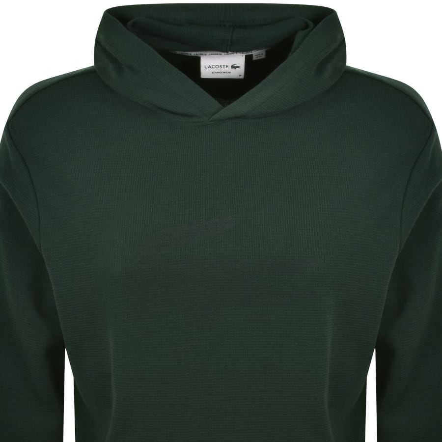 Image number 2 for Lacoste Lounge Waffle Hoodie Green