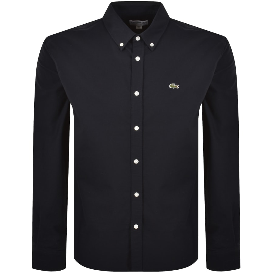 Image number 1 for Lacoste Woven Long Sleeved Shirt Navy