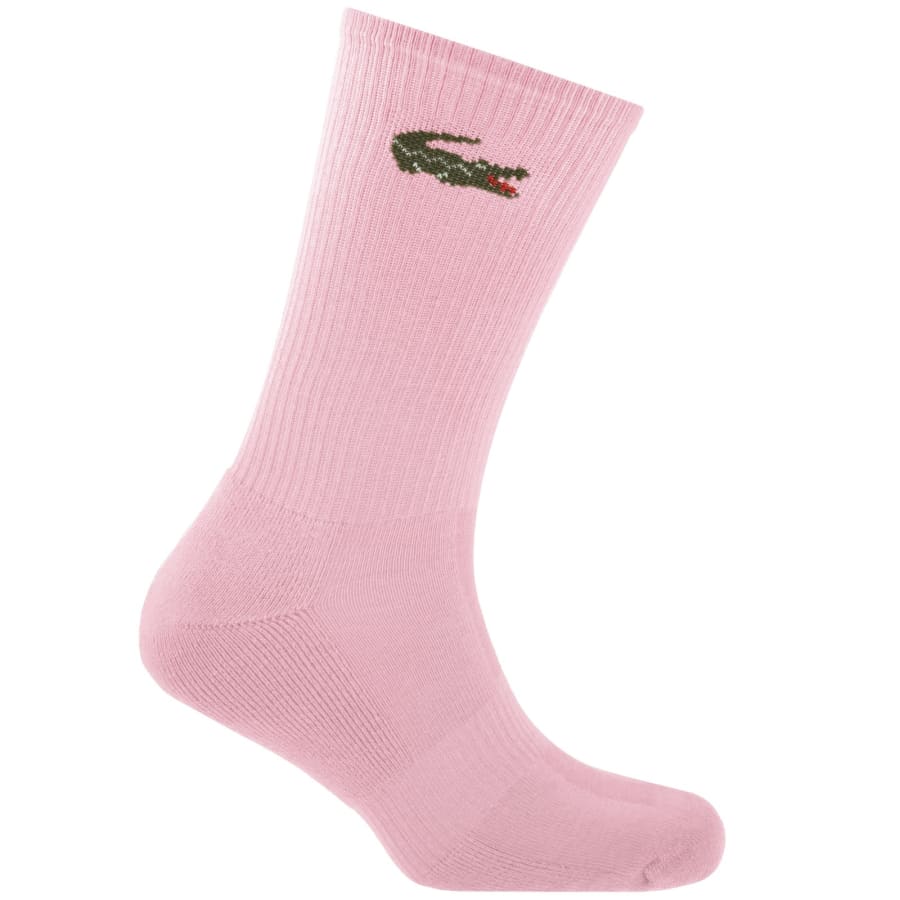 Image number 4 for Lacoste 6 Pack Ribbed Crew Socks Multi