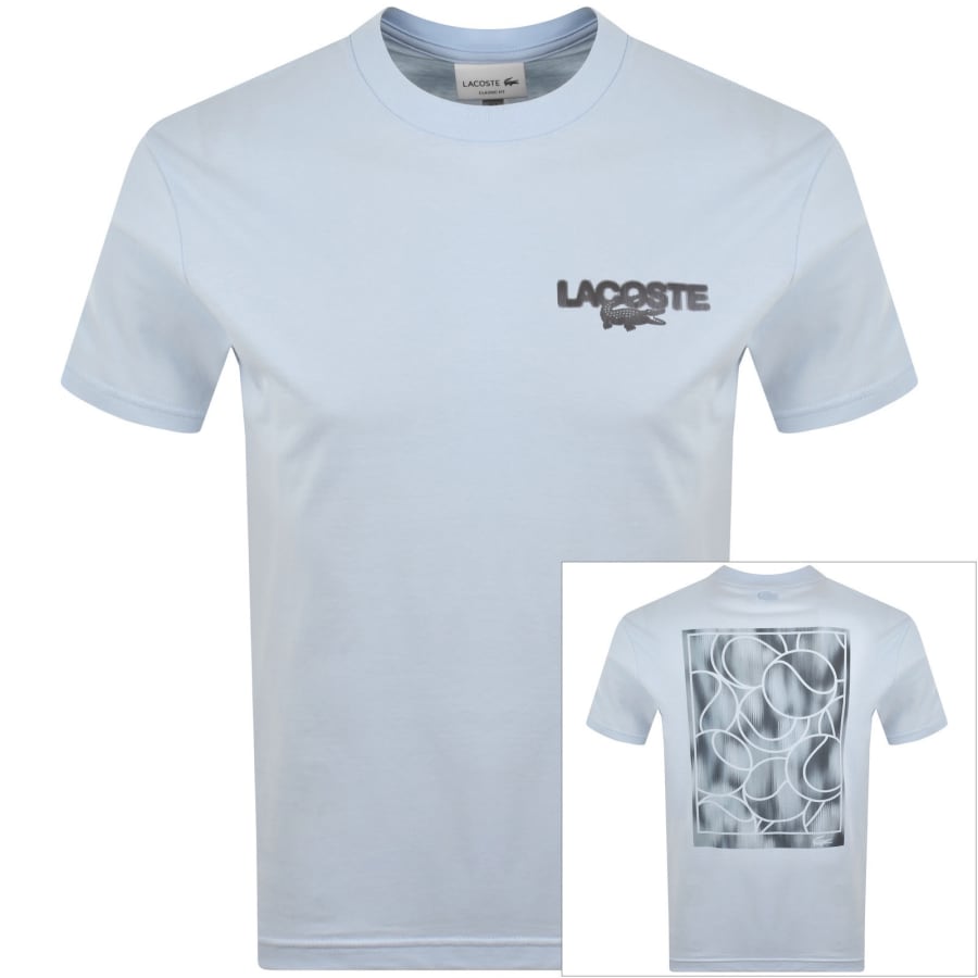 Image number 1 for Lacoste Tennis Print T Shirt Blue