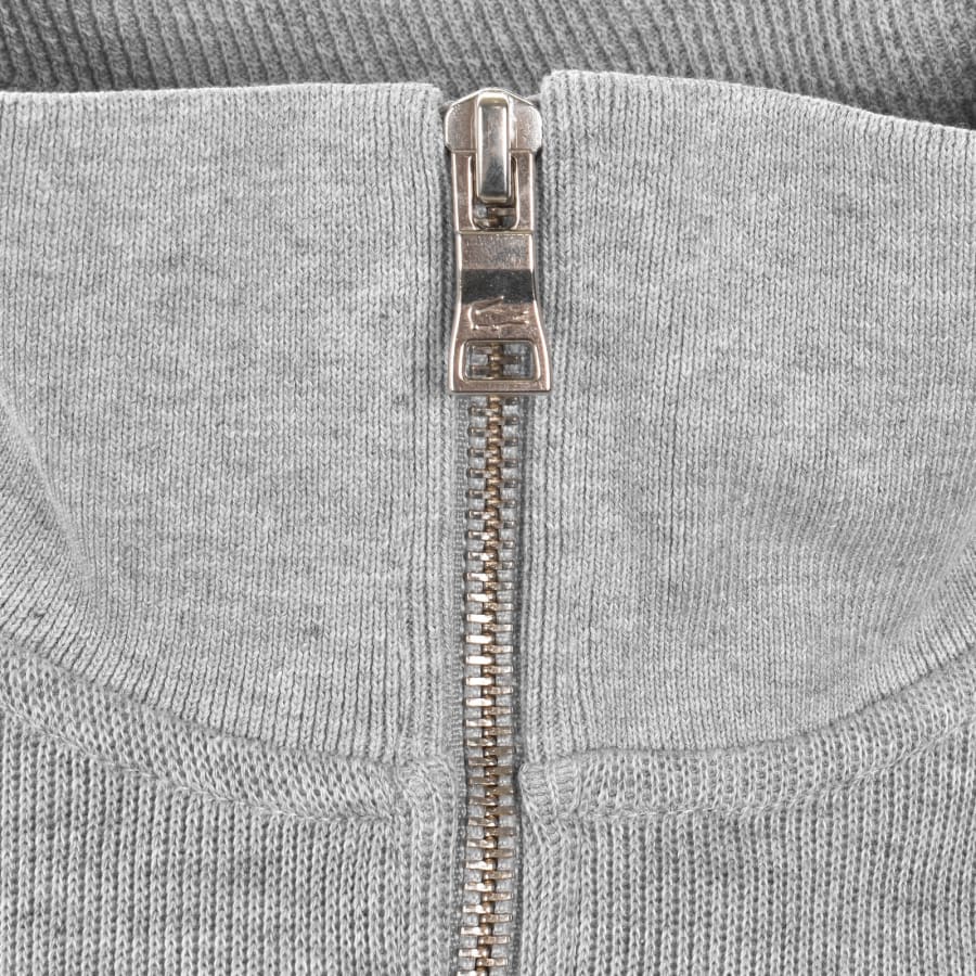 Image number 4 for Lacoste Half Zip Logo Sweatshirt Grey