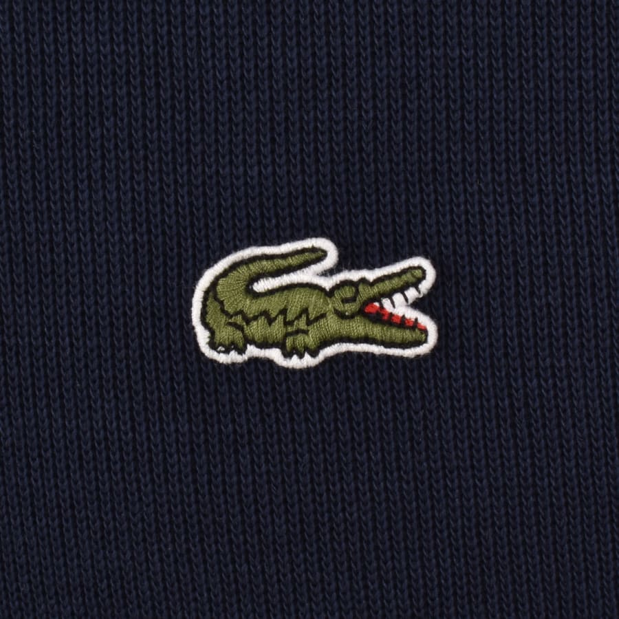 Image number 4 for Lacoste Half Zip Logo Sweatshirt Navy