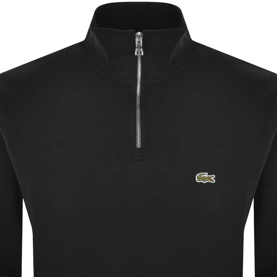 Image number 2 for Lacoste Half Zip Logo Sweatshirt Black