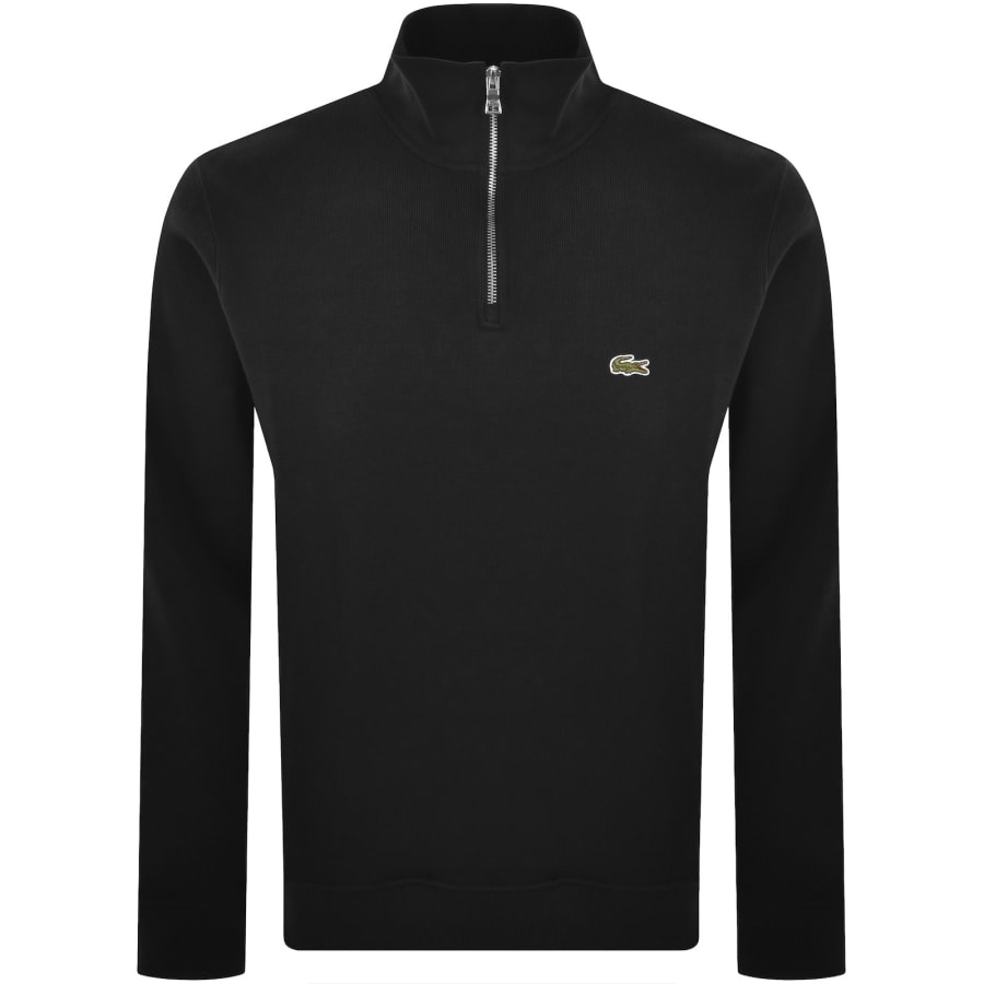 Image number 1 for Lacoste Half Zip Logo Sweatshirt Black