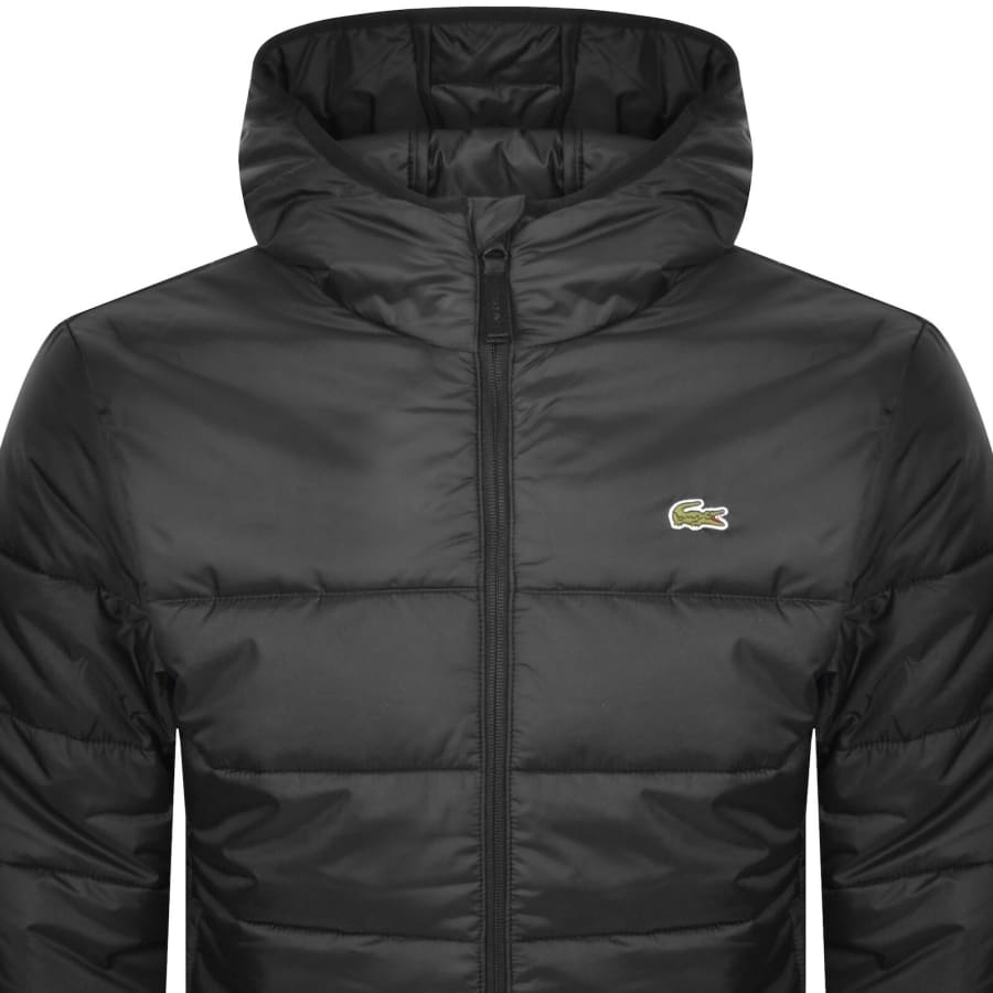 Image number 2 for Lacoste Hooded Logo Jacket Black