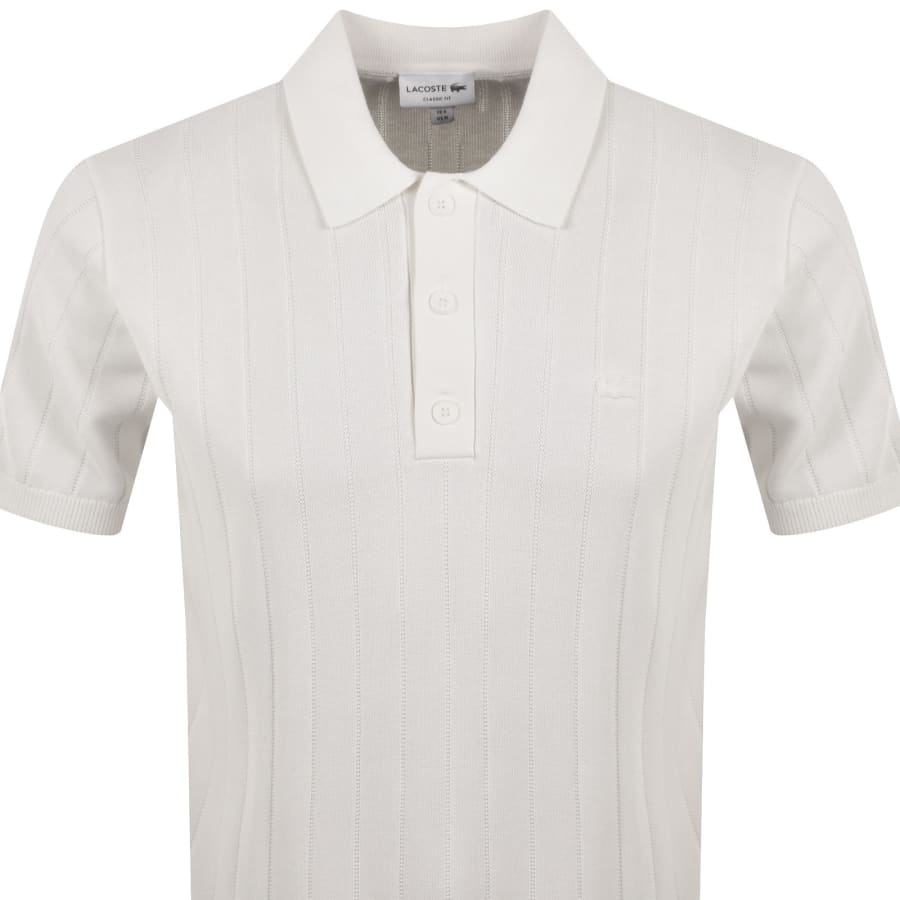 Image number 2 for Lacoste Knit Polo Shirt Off White