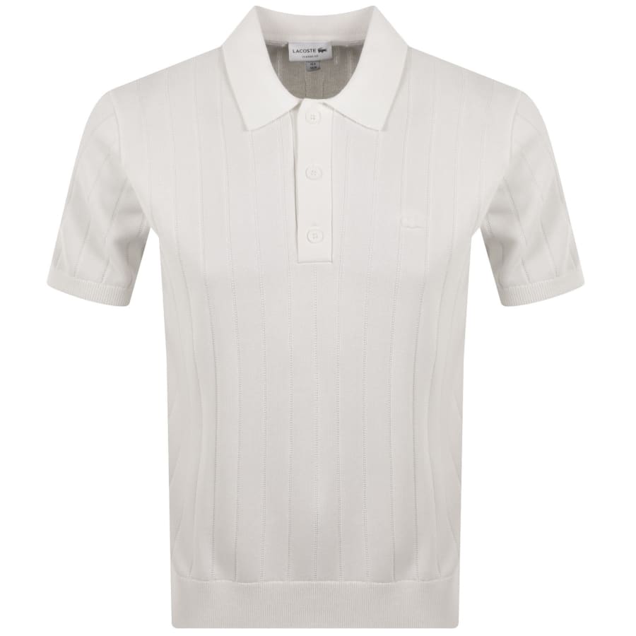 Image number 1 for Lacoste Knit Polo Shirt Off White