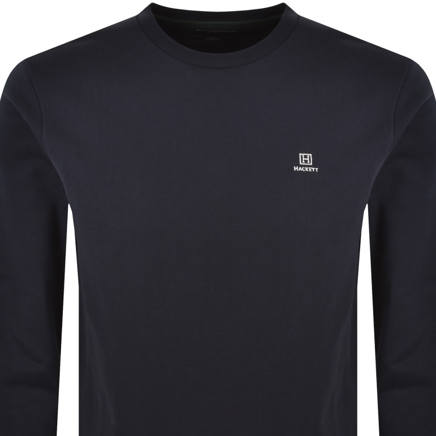 Image number 2 for Hackett Heritage Small Logo Sweatshirt Navy