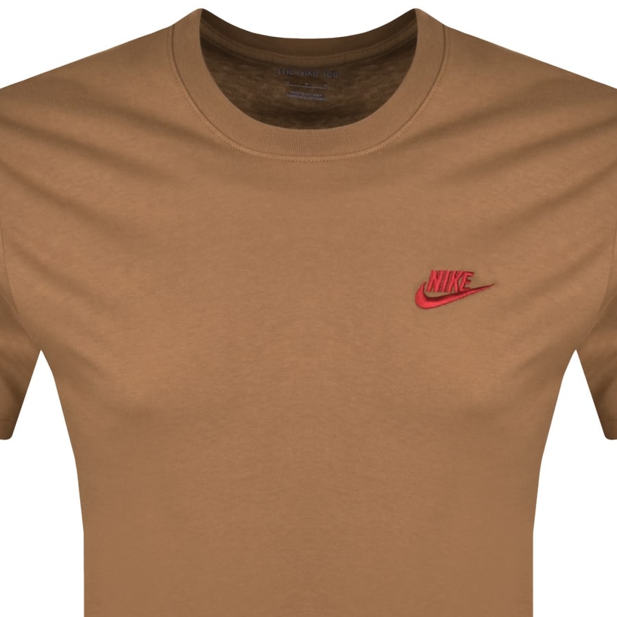 Image number 2 for Nike Sportswear Club T Shirt Ale Brown