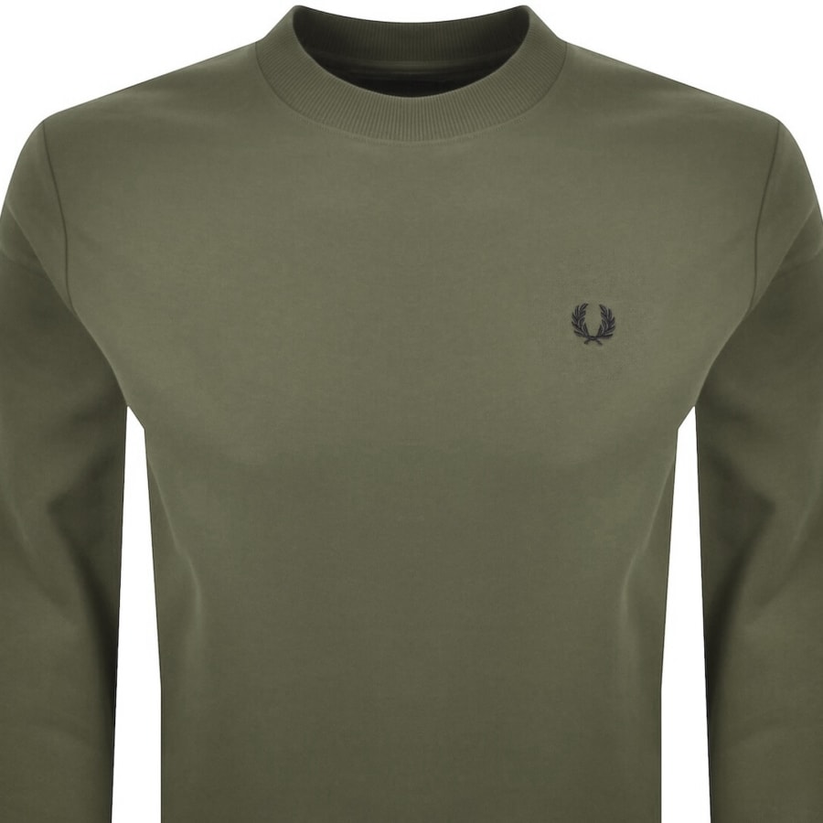 Image number 2 for Fred Perry Crew Neck Sweatshirt Green