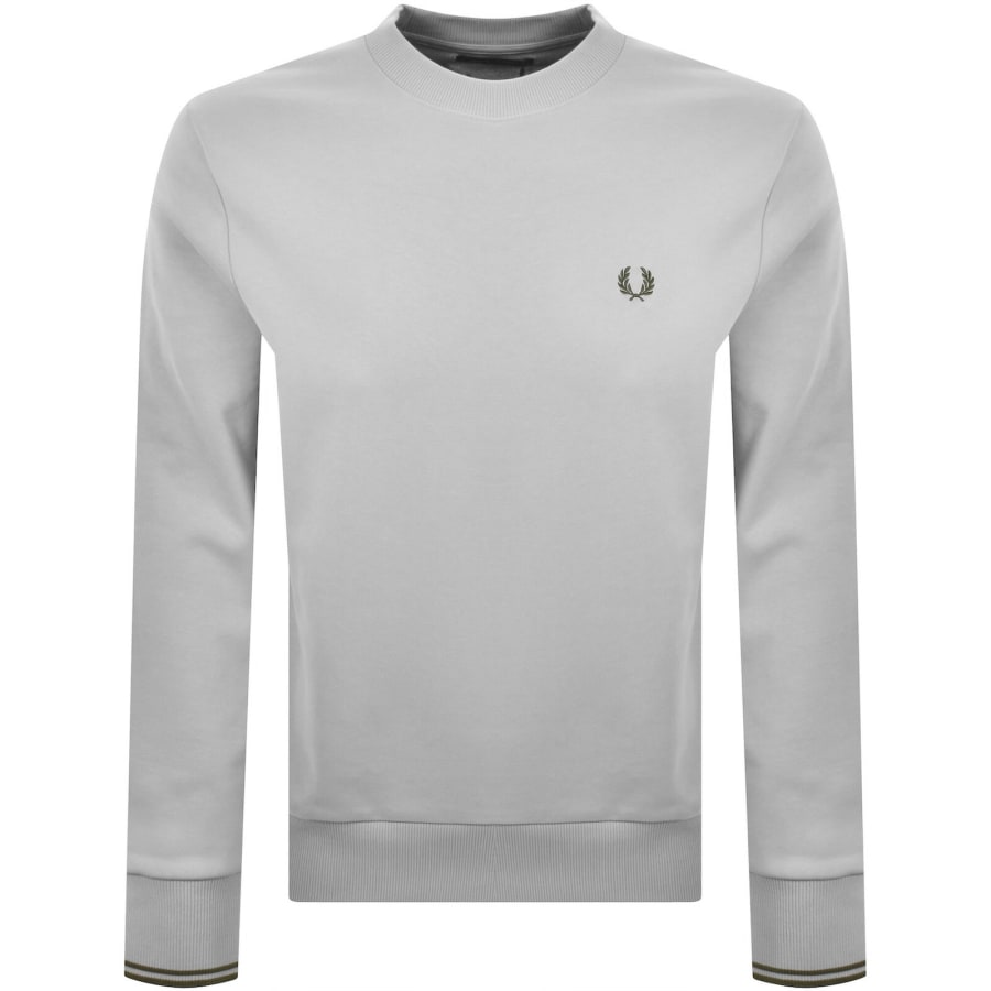 Image number 1 for Fred Perry Crew Neck Sweatshirt Slate Grey