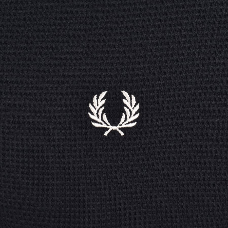 Image number 3 for Fred Perry Waffle Jersey Sweatshirt Navy