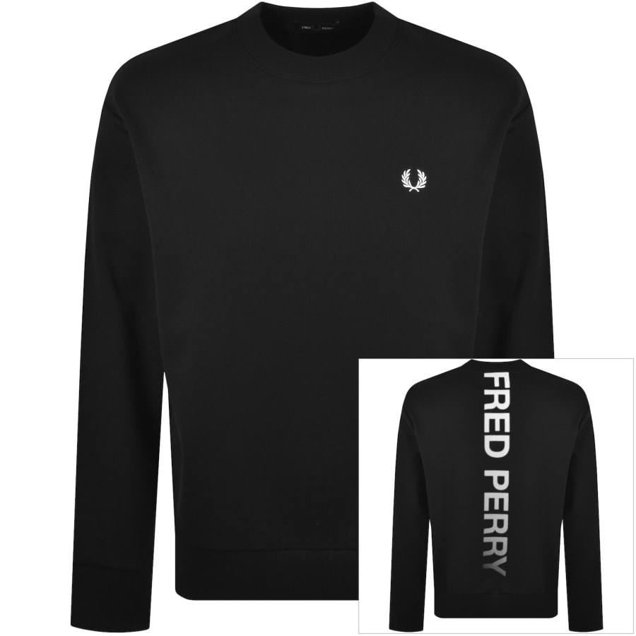 Image number 1 for Fred Perry Digital Print Sweatshirt Black