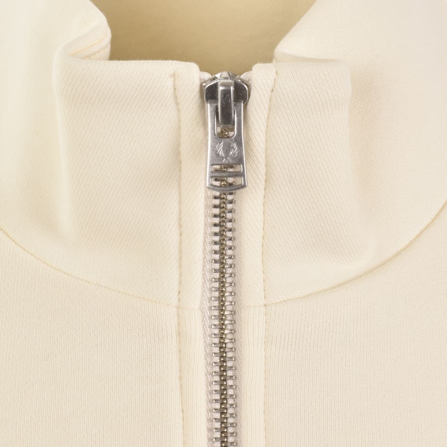 Image number 4 for Fred Perry Half Zip Sweatshirt Cream