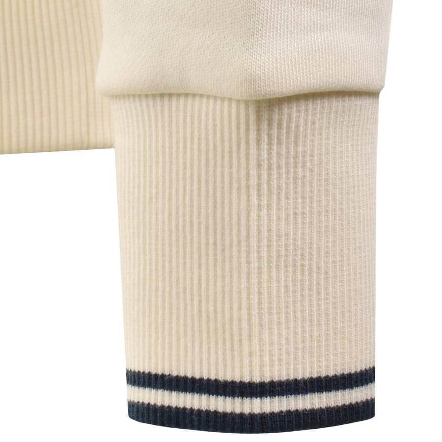 Image number 5 for Fred Perry Half Zip Sweatshirt Cream
