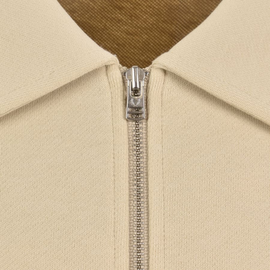 Image number 4 for Fred Perry Collared Sweatshirt Beige