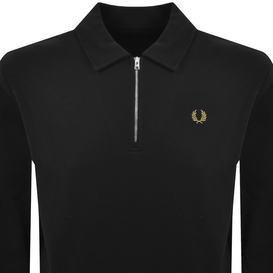 Image number 2 for Fred Perry Collared Sweatshirt Black
