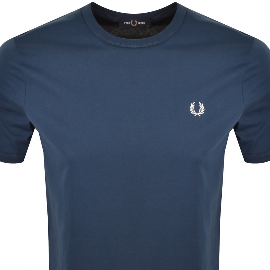 Image number 2 for Fred Perry Ringer T Shirt Mod Blue