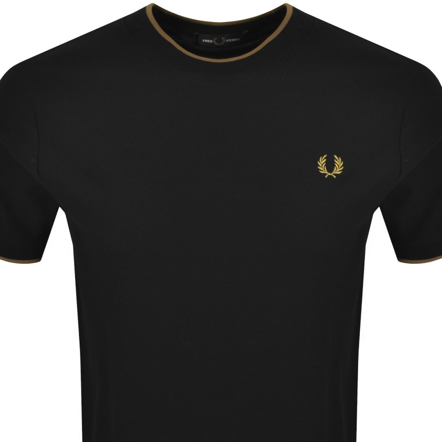 Image number 2 for Fred Perry Tipped Pique T Shirt Black
