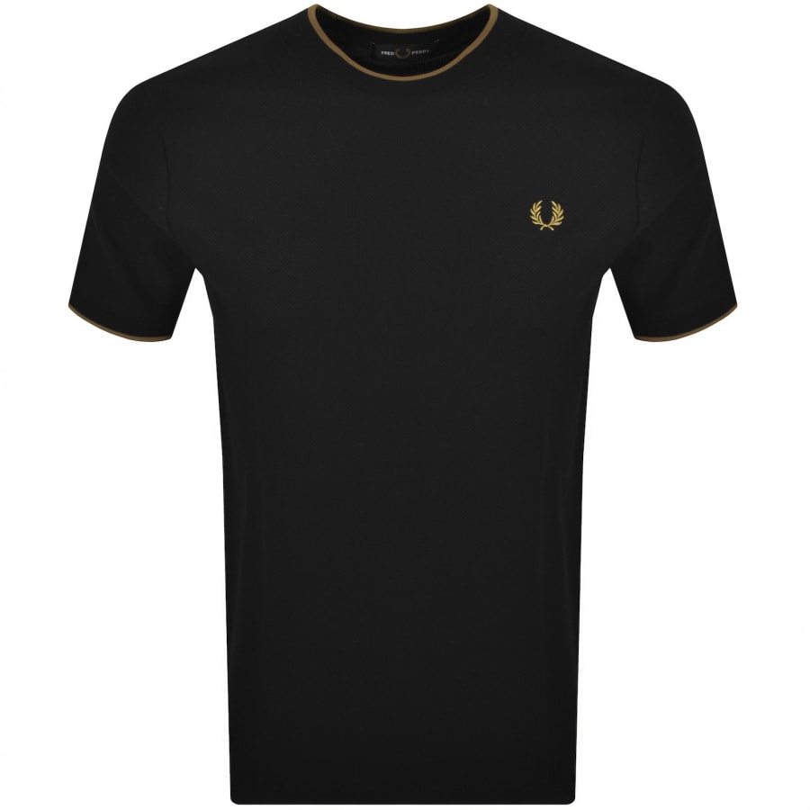 Image number 1 for Fred Perry Tipped Pique T Shirt Black