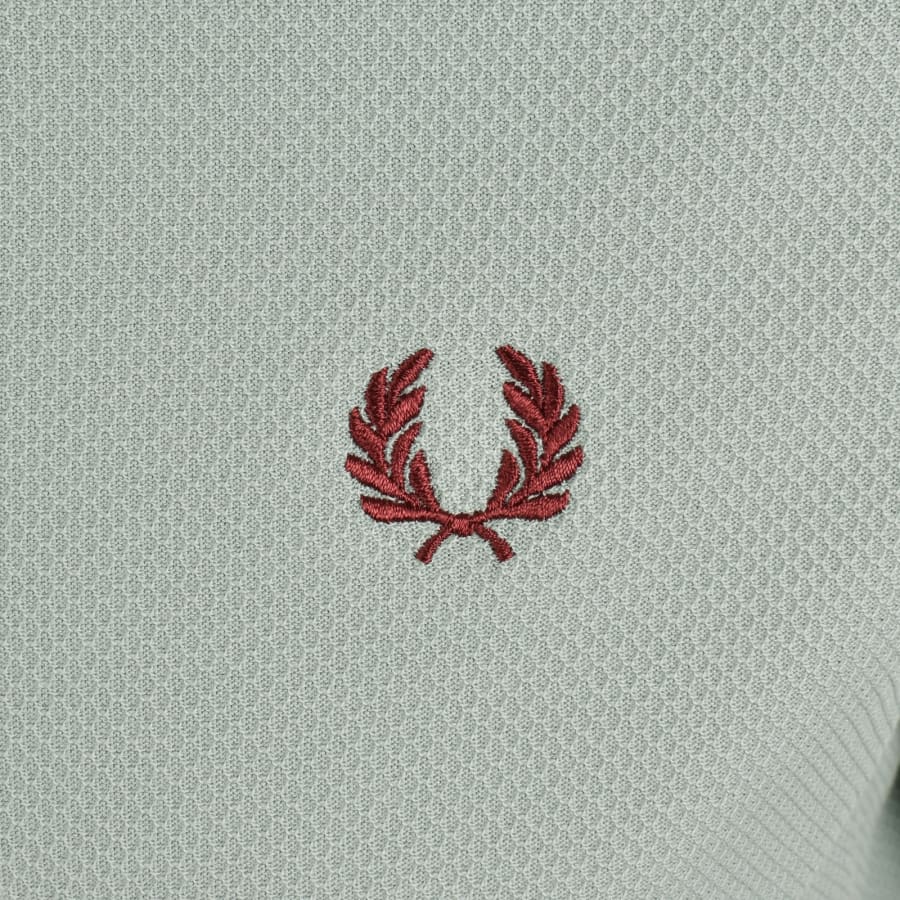 Image number 3 for Fred Perry Tipped Pique T Shirt Silver Blue