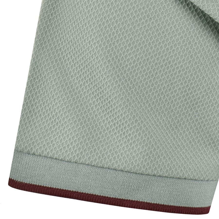 Image number 4 for Fred Perry Tipped Pique T Shirt Silver Blue