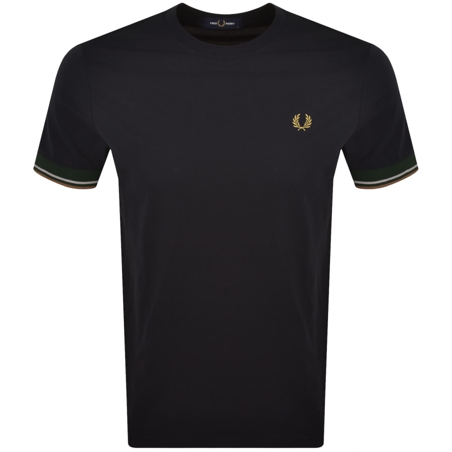 Image number 1 for Fred Perry Twin Tipped Cuff T Shirt Navy