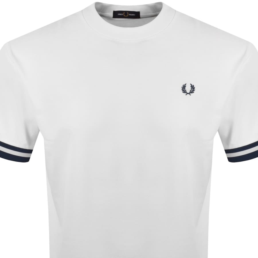 Image number 2 for Fred Perry Tipped Cuff T Shirt White