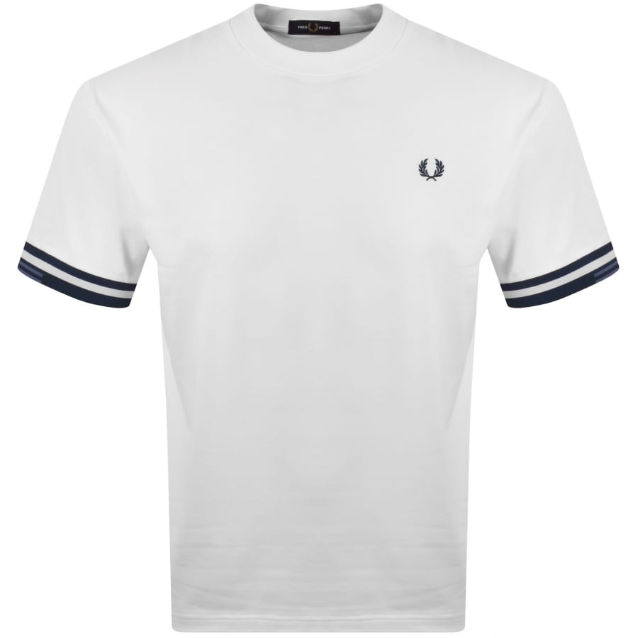 Image number 1 for Fred Perry Tipped Cuff T Shirt White