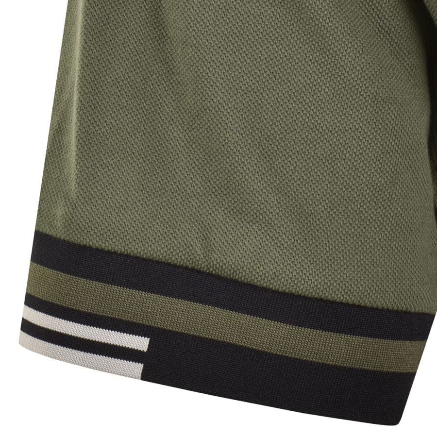 Image number 4 for Fred Perry Tipped Cuff T Shirt Green