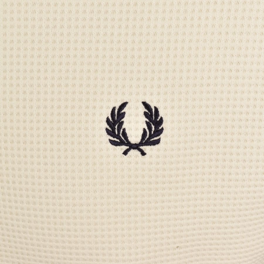 Image number 3 for Fred Perry Waffle T Shirt Cream