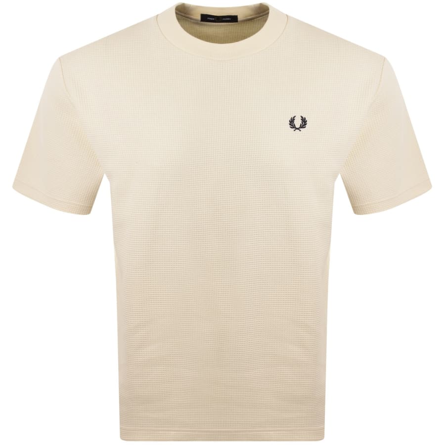 Image number 1 for Fred Perry Waffle T Shirt Cream