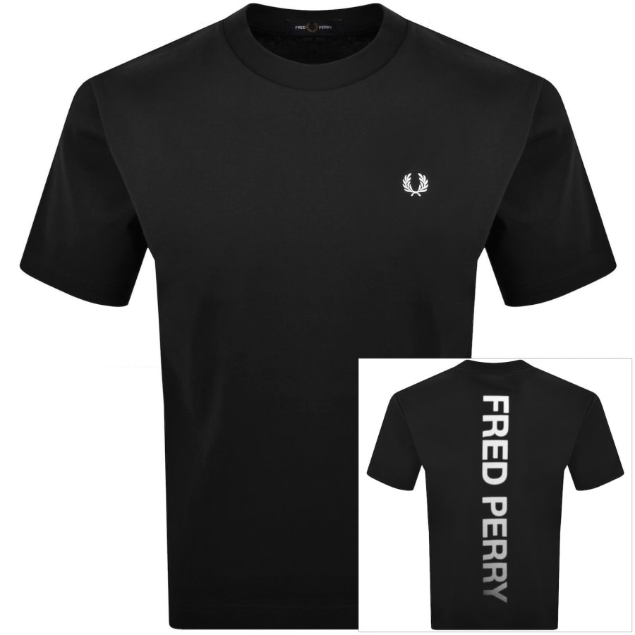 Image number 1 for Fred Perry Digital Print T Shirt Black
