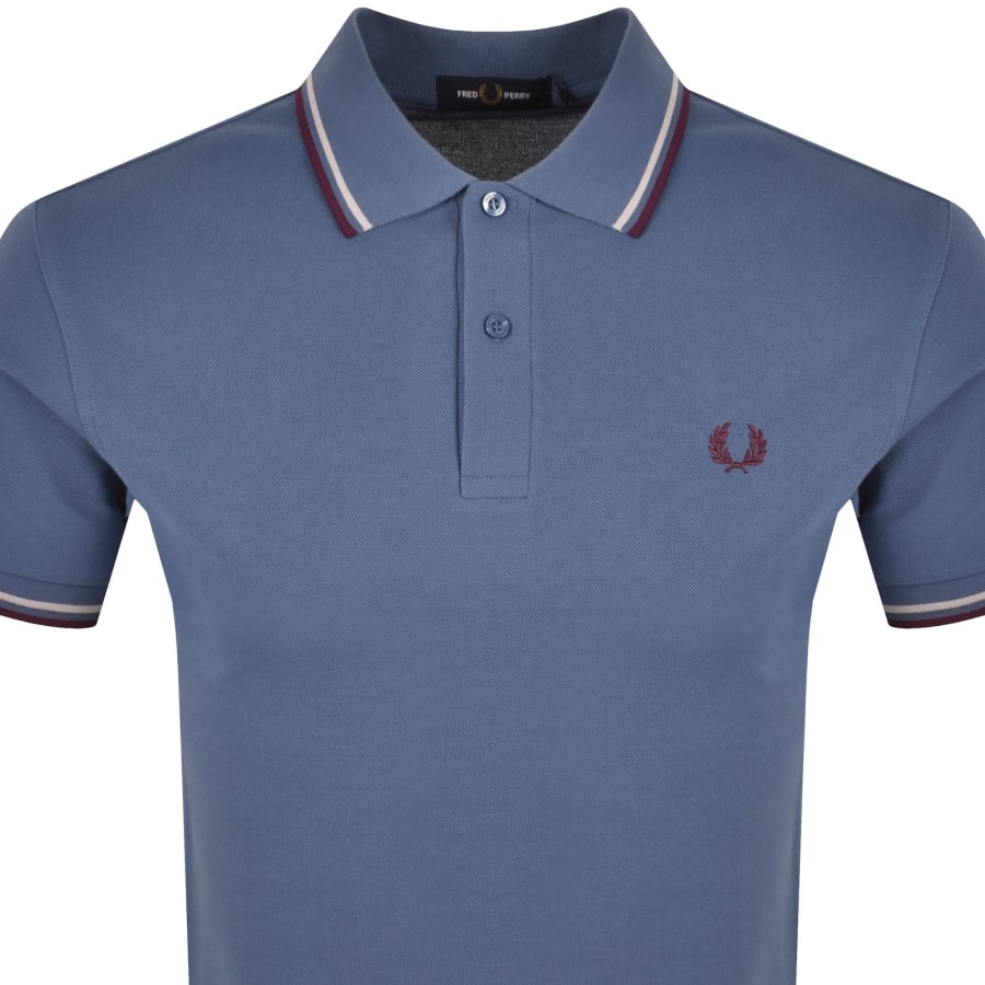 Image number 2 for Fred Perry Twin Tipped Polo T Shirt Ace Blue