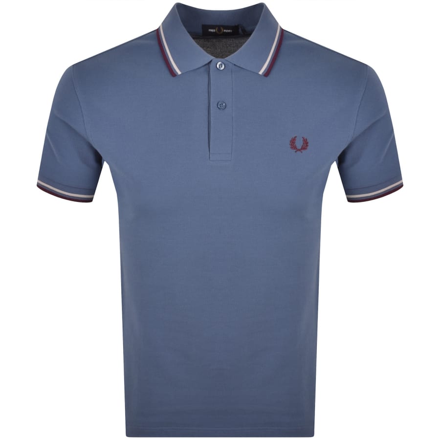 Image number 1 for Fred Perry Twin Tipped Polo T Shirt Ace Blue