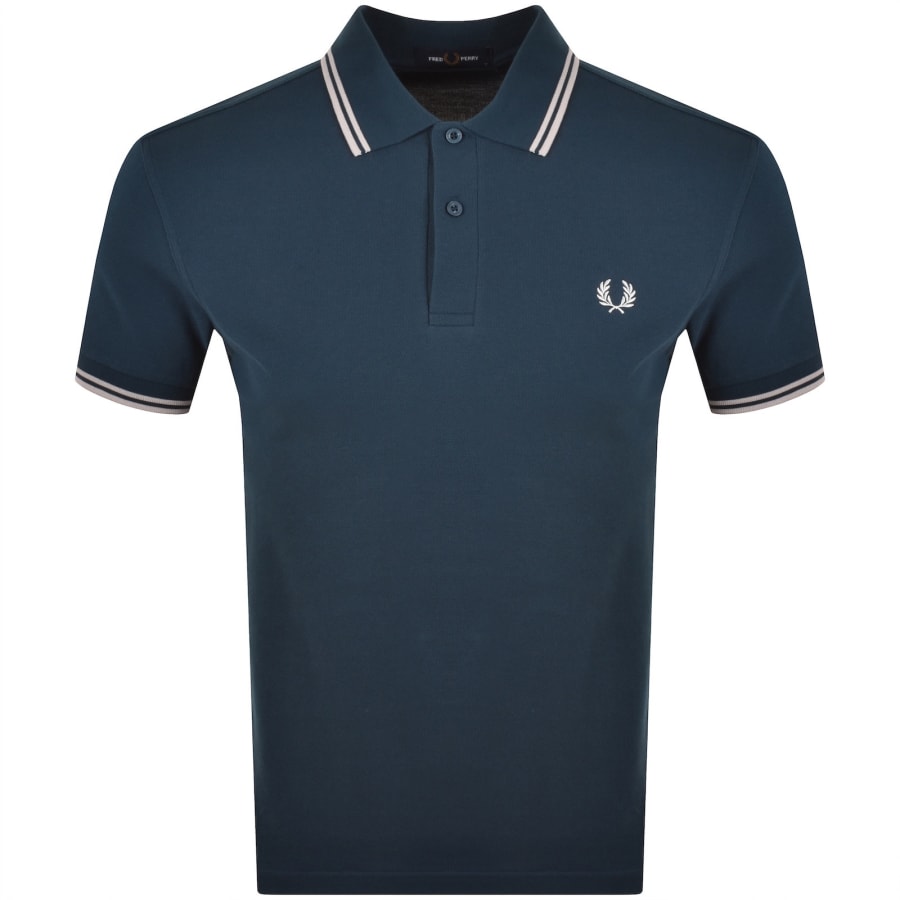 Image number 1 for Fred Perry Twin Tipped Polo T Shirt Mod Blue