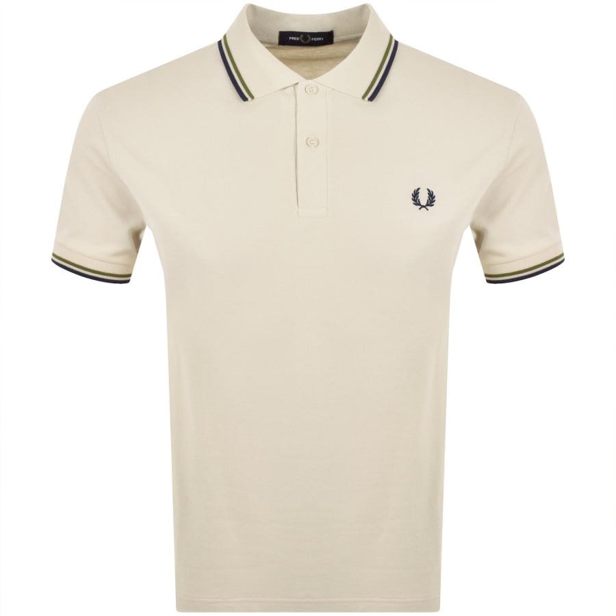 Image number 1 for Fred Perry Twin Tipped Polo T Shirt Cream