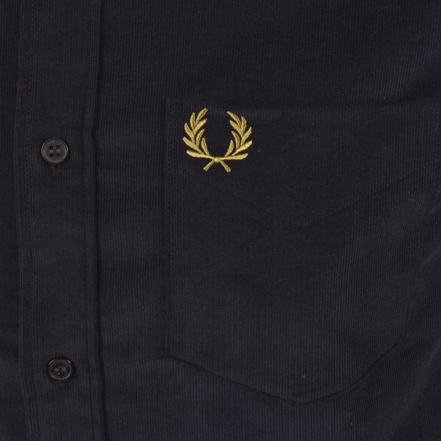 Image number 3 for Fred Perry Needle Corduroy Shirt Navy