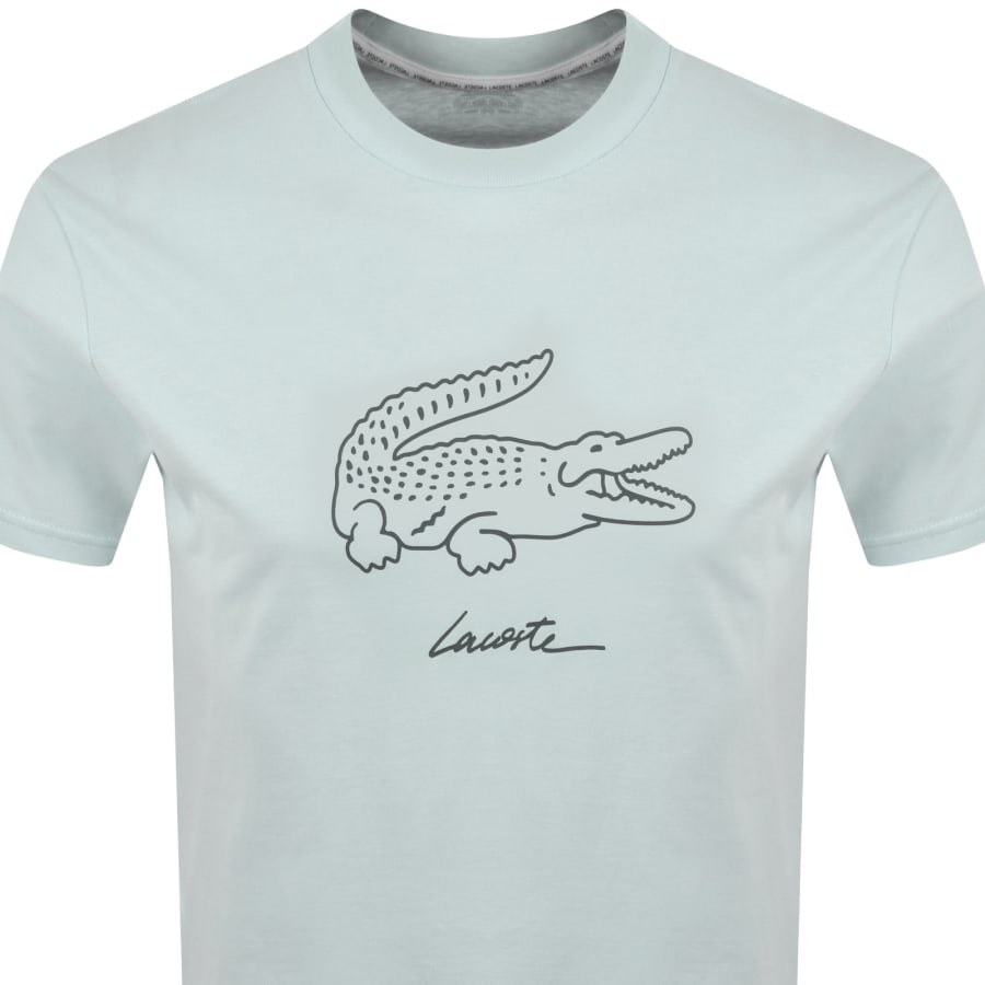 Image number 2 for Lacoste Loungewear Crew Neck T Shirt Seafoam Green