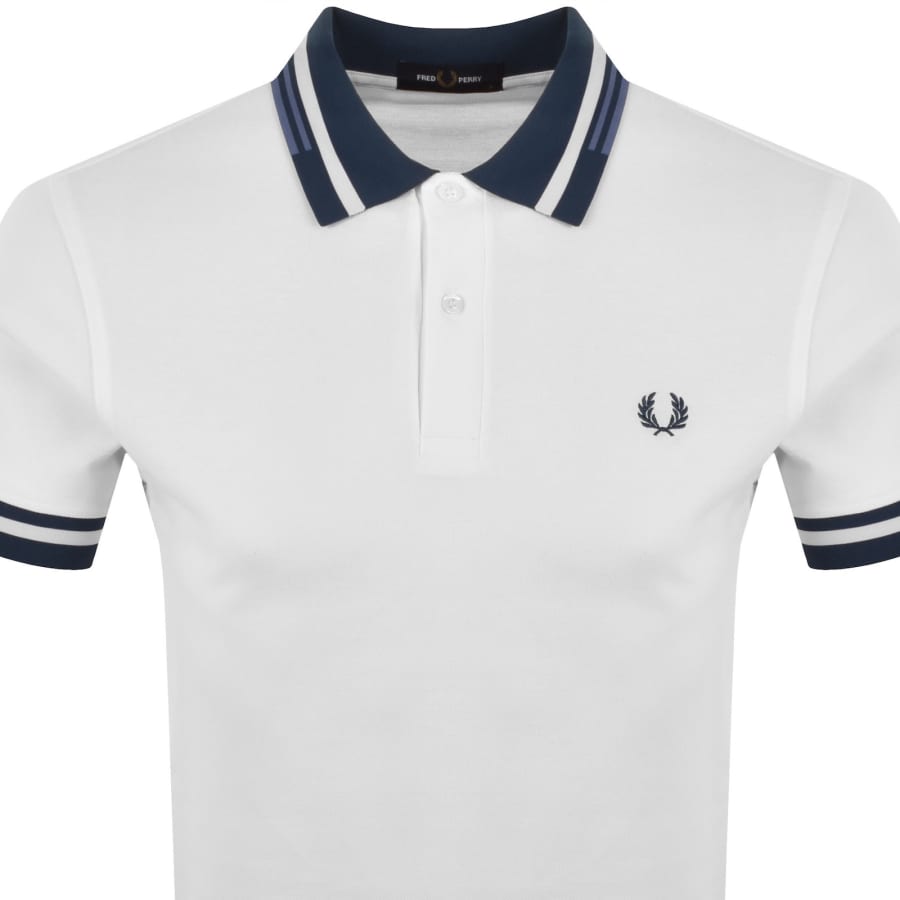 Image number 2 for Fred Perry Abstract Tipped Polo T Shirt White